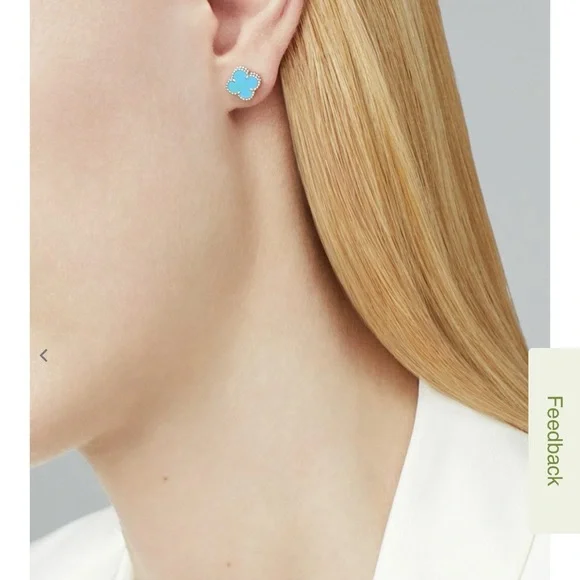 Van Cleef and Arpels Sweet Alhambra Earstuds Turquoise - Picture 10 of 10